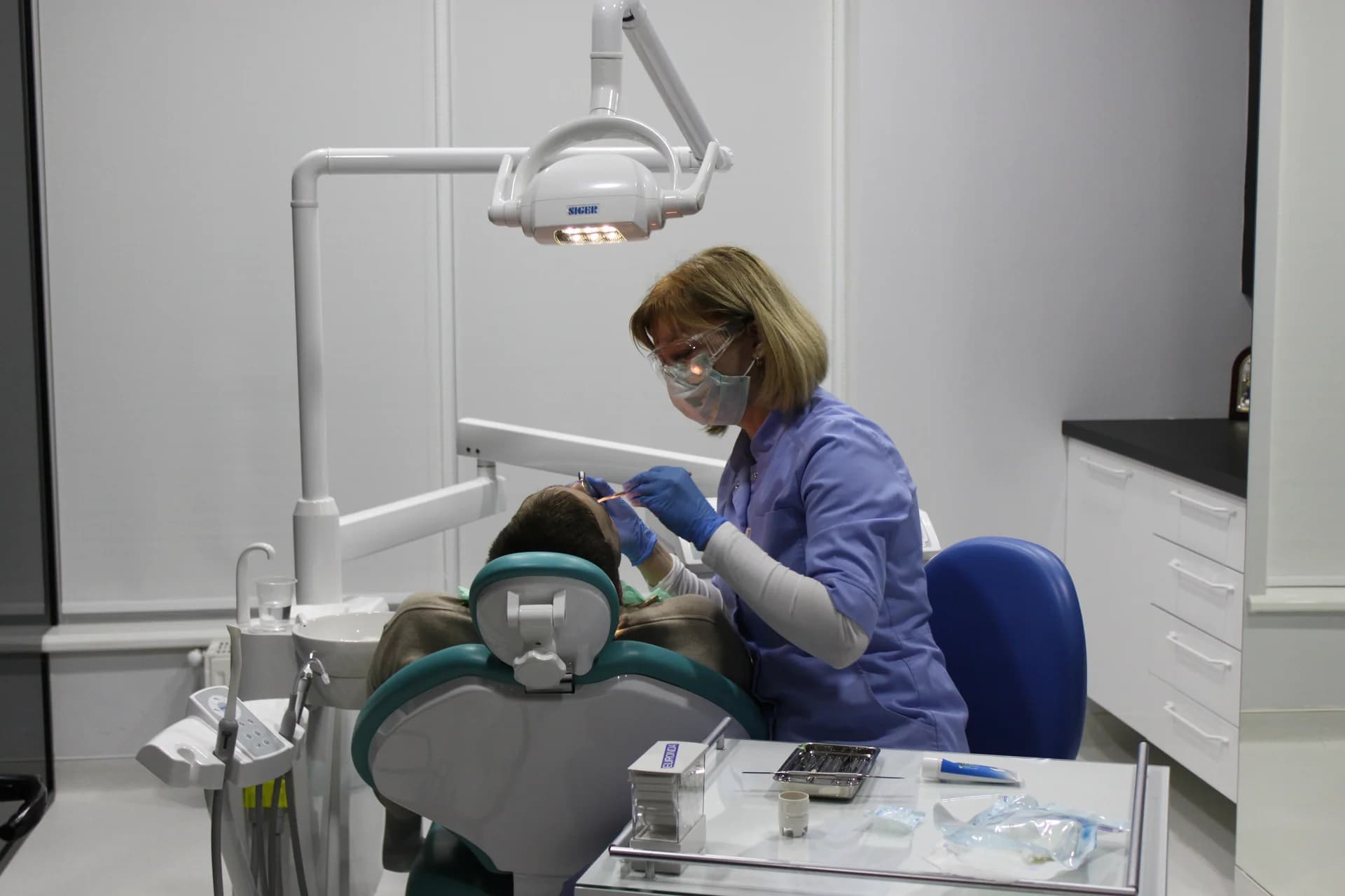 Patient smiling in clinic